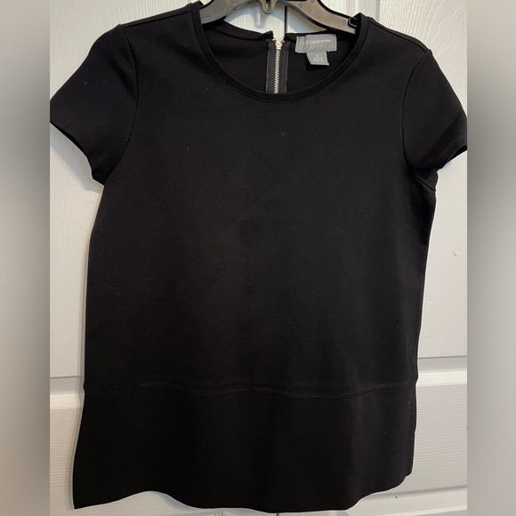 Liz Claiborne Scuba Top. Black, Size S with silver zipper in back. - Picture 3 of 5